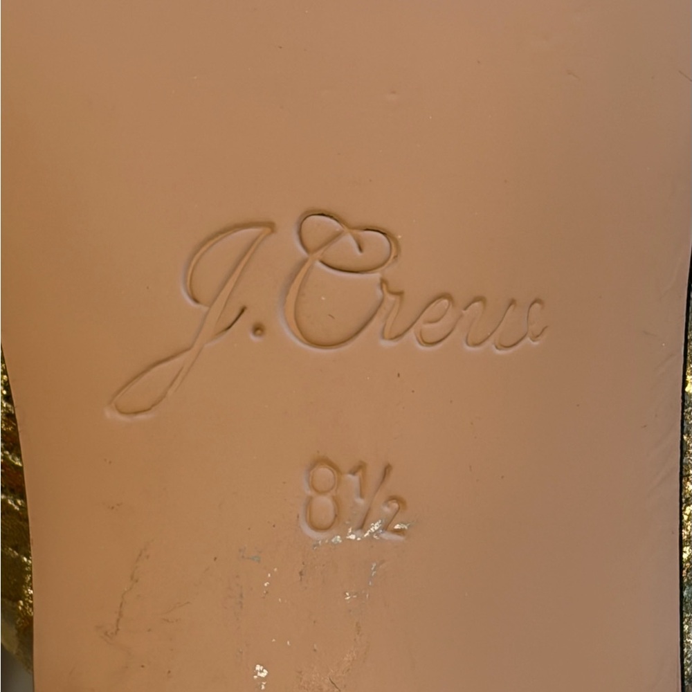 J Crew Millie maryjane heels, snake-embossed gold leather, silver cap toes,8.5 - Picture 16 of 16